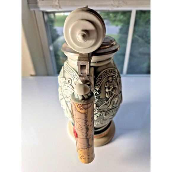 "Christopher Columbus New World" Vintage Lidded Ceramic Beer Stein 1992 Avon - Picture 4 of 11